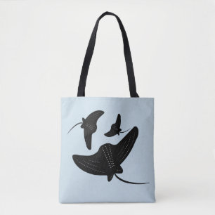 Black Stingray Ink Pattern    Tote Bag