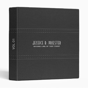 Black Stitched Faux Leather Template Binder