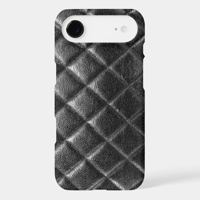 Black stitched leather bag quilted cc caviar Case-Mate iPhone case (Back)