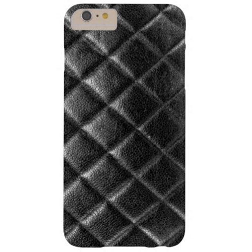 Black stitched leather bag quilted cc caviar barely there iPhone 6 plus case