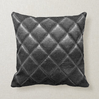 Black stitched leather bag quilted cc caviar throw pillow