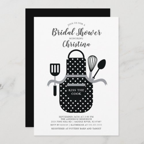 Black Stock the Kitchen Bridal Shower Invitation