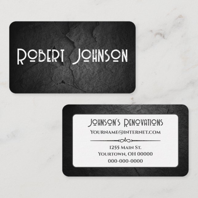 Black Stone Business Card (Front/Back)