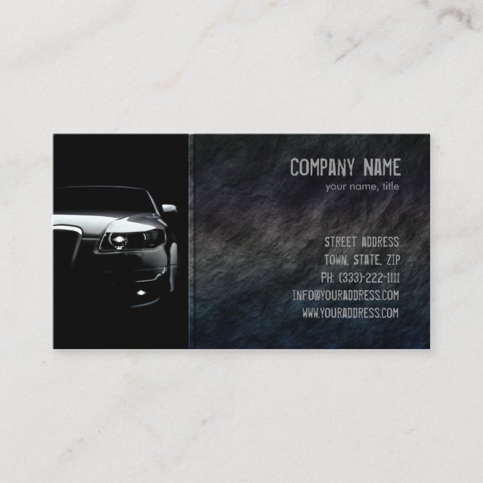 Black Stone Car Front Business Card | Zazzle.com