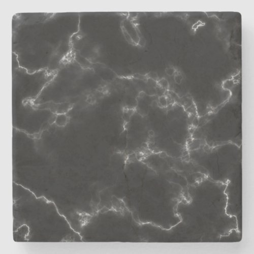 Black stone marble effect stone coaster