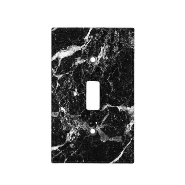 Black Stone Marble Look Home Light Switch Covers  (Front)