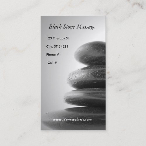 Black Stone Massage Business Card