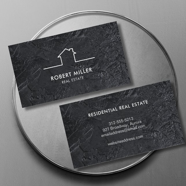 Black Stone Realtor Business Card (Creator Uploaded)