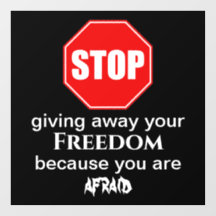 Black Stop Giving Away Your Freedom Window Cling
