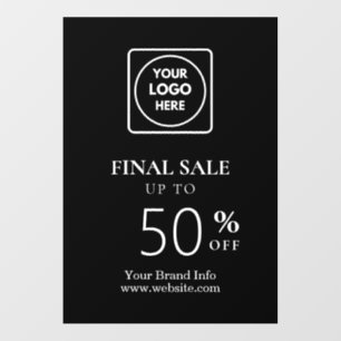 Black Store Sale Custom Business Event Discount Wall Decal