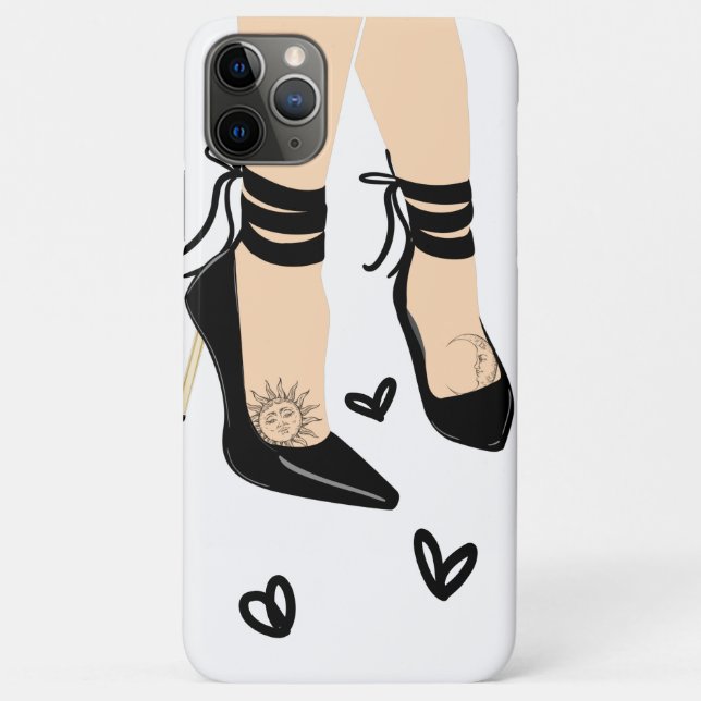 Black Strappy High Heels Sun Moon Girly Chic Case-Mate iPhone Case (Back)