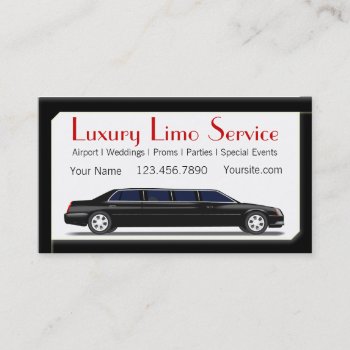 Black Stretch Limousine Business Card by Lasting__Impressions at Zazzle