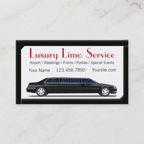 Black Stretch Limousine Business Card