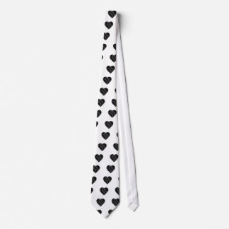 Black Strip Heart Neck Tie