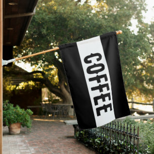 Black Stripe Antique Coffee Sign Flag