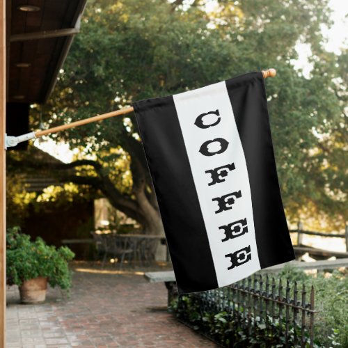 Black Stripe Antique Vertical Coffee Sign Flag