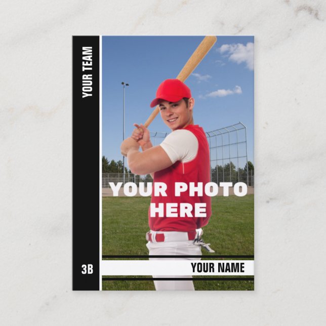 Black Stripe Baseball Trading Card - Custom Stats (Front)