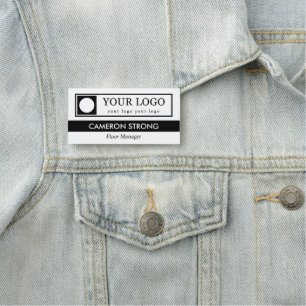 Black Stripe Custom Logo Name & Title Tag