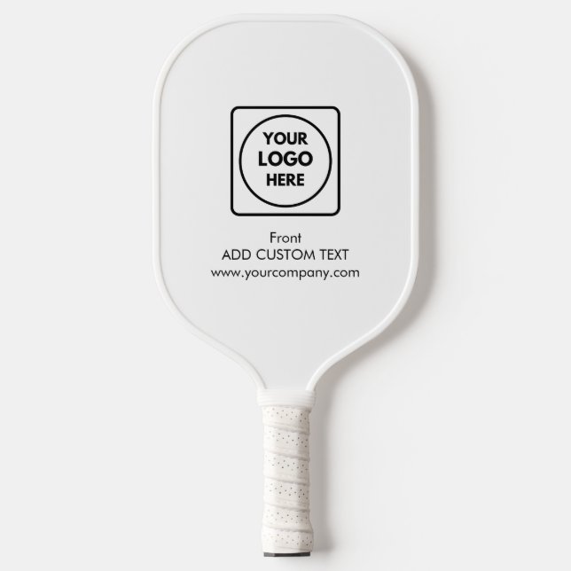 Black Stripe Custom Logo Text Business Promo Pickleball Paddle (Front)