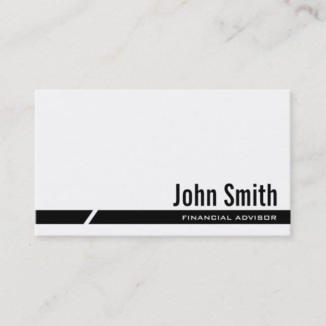 Black Stripe Financial Advisor Business Card (Front)