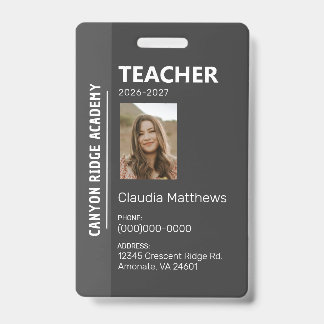 Black Stripe Homeschool Educator ID Badge