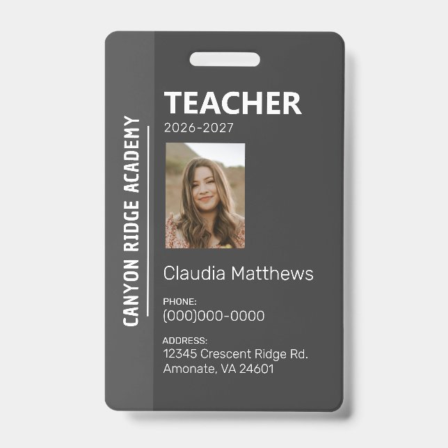 Black Stripe Homeschool Educator ID Badge (Front)