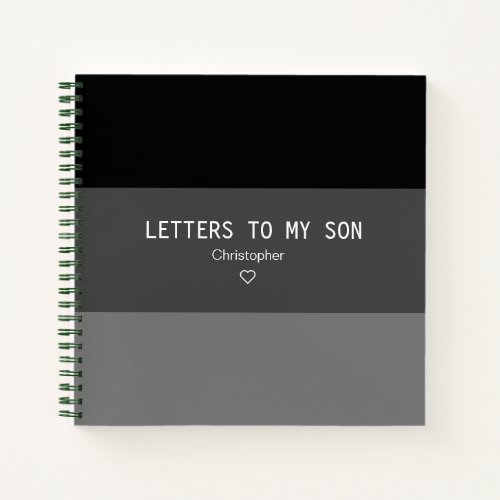 Black Stripe Letters to My Son Keepsake Journal