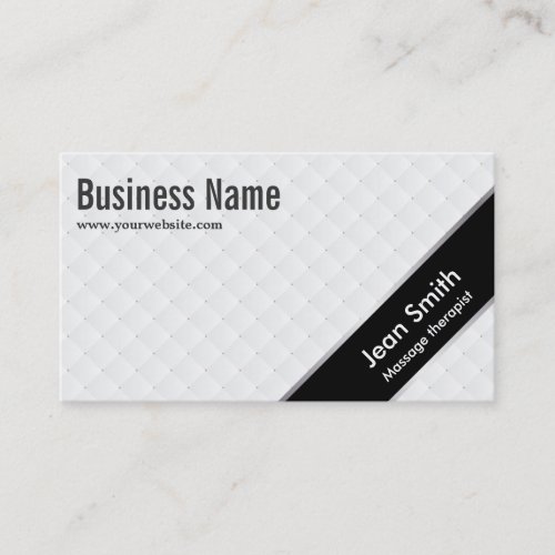 Black Stripe Massage Therapist Business Card