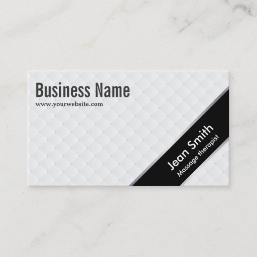 Customizable Black Stripe Massage Therapist Business Card
