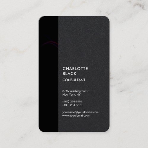 Black Stripe Minimalist Modern Stylish Simple Business Card