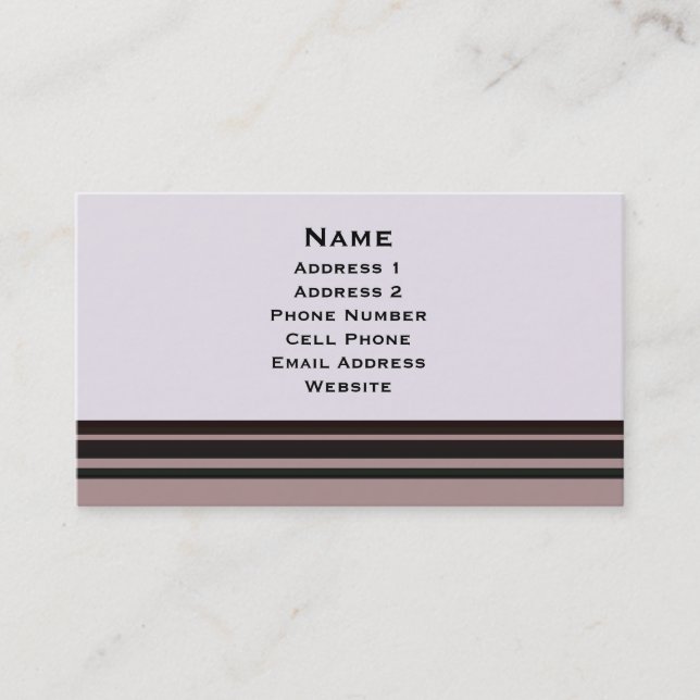 black stripe on purple business card (Front)