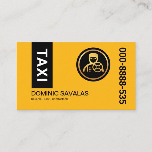 Black Stripe On Yellow Taxi Color Business Card