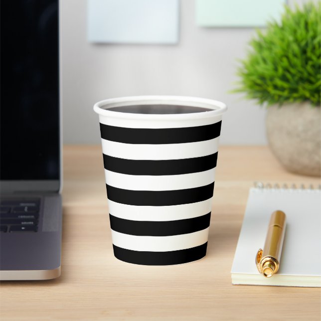 Black Stripe Paper Cups (Insitu)