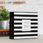 Black Stripe Personalized Homeschool Portfolio 3 Ring Binder<br><div class="desc">Organize your homeschool class materials in this beautifully designed personalized binder. Design features classic black and white stripes with a solid black spine and modern lettering. Personalize the front with three lines of custom text (shown with family name, "homeschool portfolio" and the academic year), and customize the spine with matching...</div>