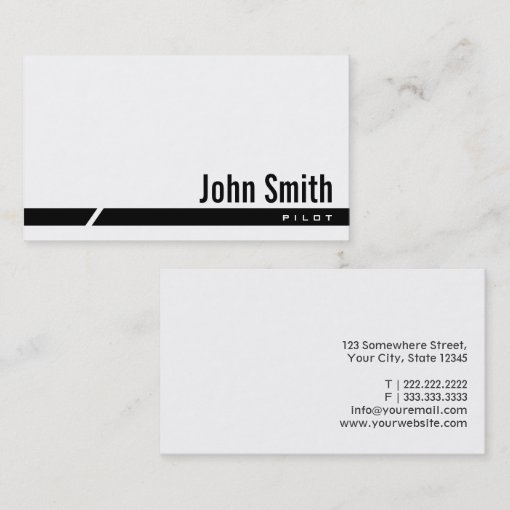 Black Stripe Pilot/Aviator Business Card Zazzle