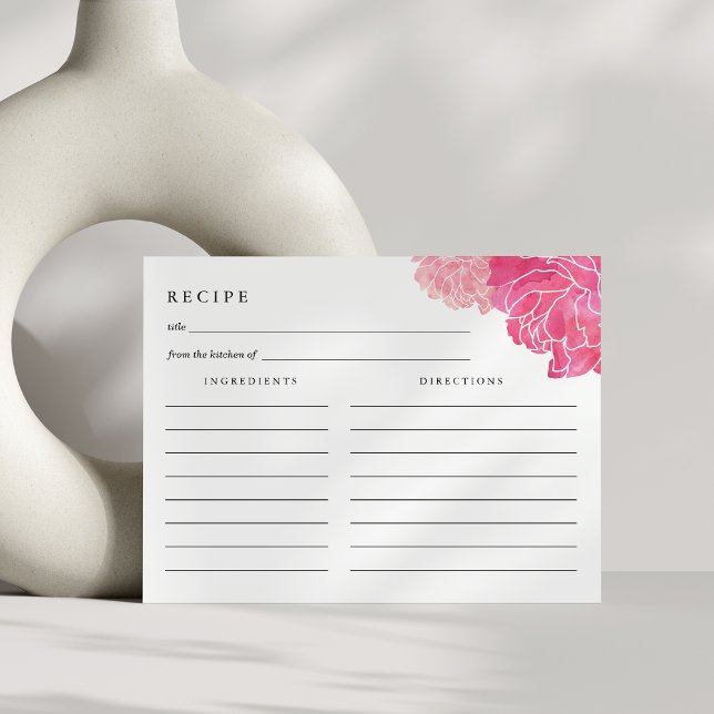 Black Stripe & Pink Peony Recipe Card (Creator Uploaded)