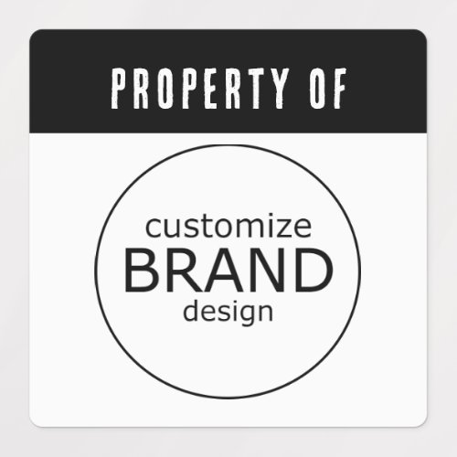 Black Stripe Property Of Company Business Logo  Labels