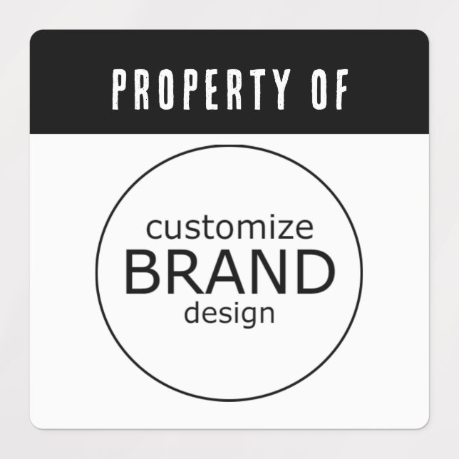 Black Stripe Property Of Company Business Logo  Labels (Design 1)