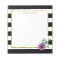 Black Stripe & Purple Pansy Personalized Notepad