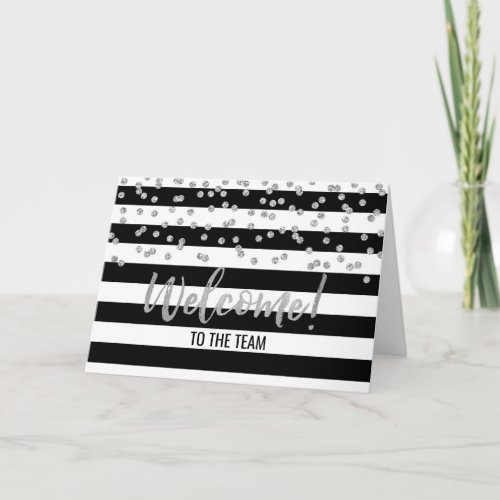 Black Stripe Silver Employee Welcome to the Team Card