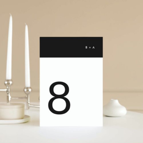 Black Stripe Simple Plain Modern Premium Elegant Table Number