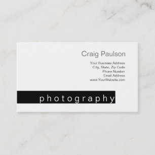 Black Stripe White Trend Photography Business Card