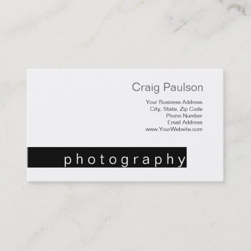 Black Stripe White Trend Photography Business Card