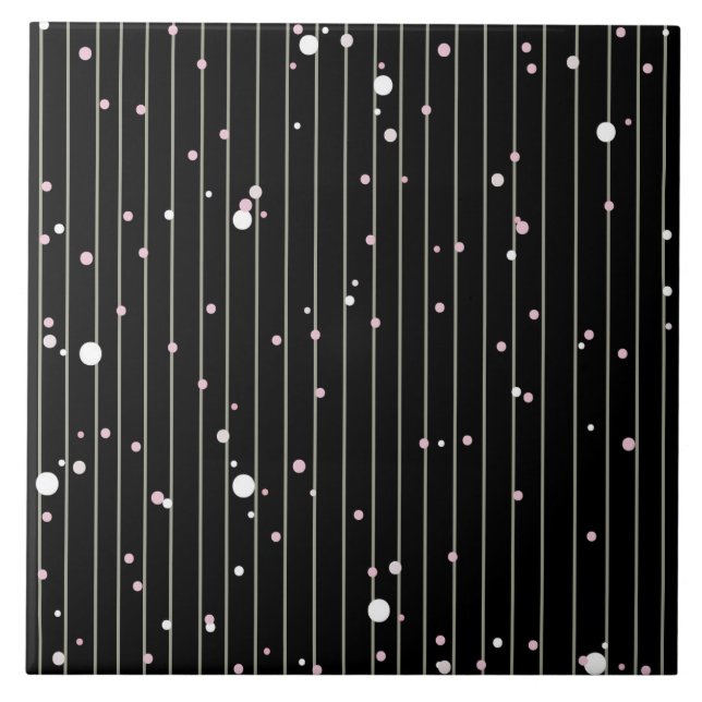 Black Striped Ceramic Tile (Front)