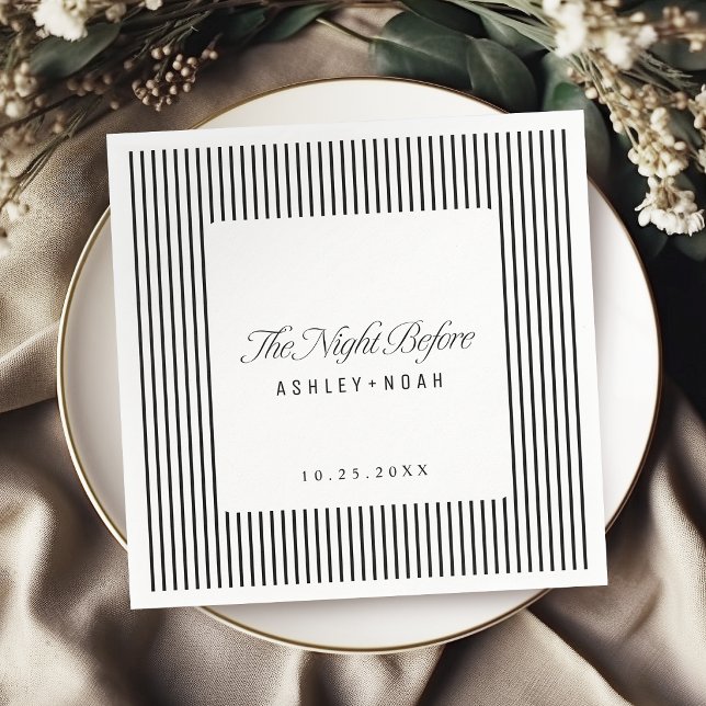 Black Striped Elegance Classy The Night Before Napkins (Black Striped Elegance Classy The Night Before Napkins)