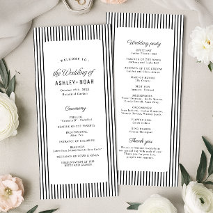 Black Striped Elegance Classy Wedding Program