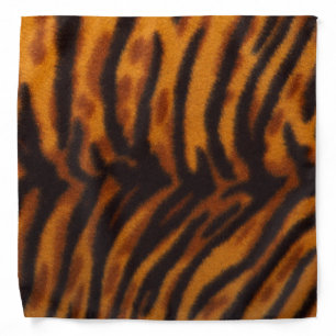 Black Striped Tiger fur or Skin Texture Template Bandana
