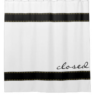 Black Stripes Border with dots garland gold Shower Curtain