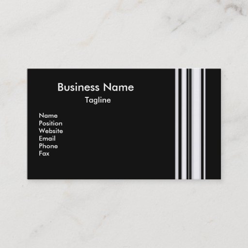 Customizable Black Stripes Business Card