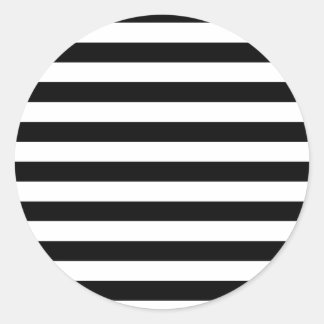 Black Stripes Classic Round Sticker